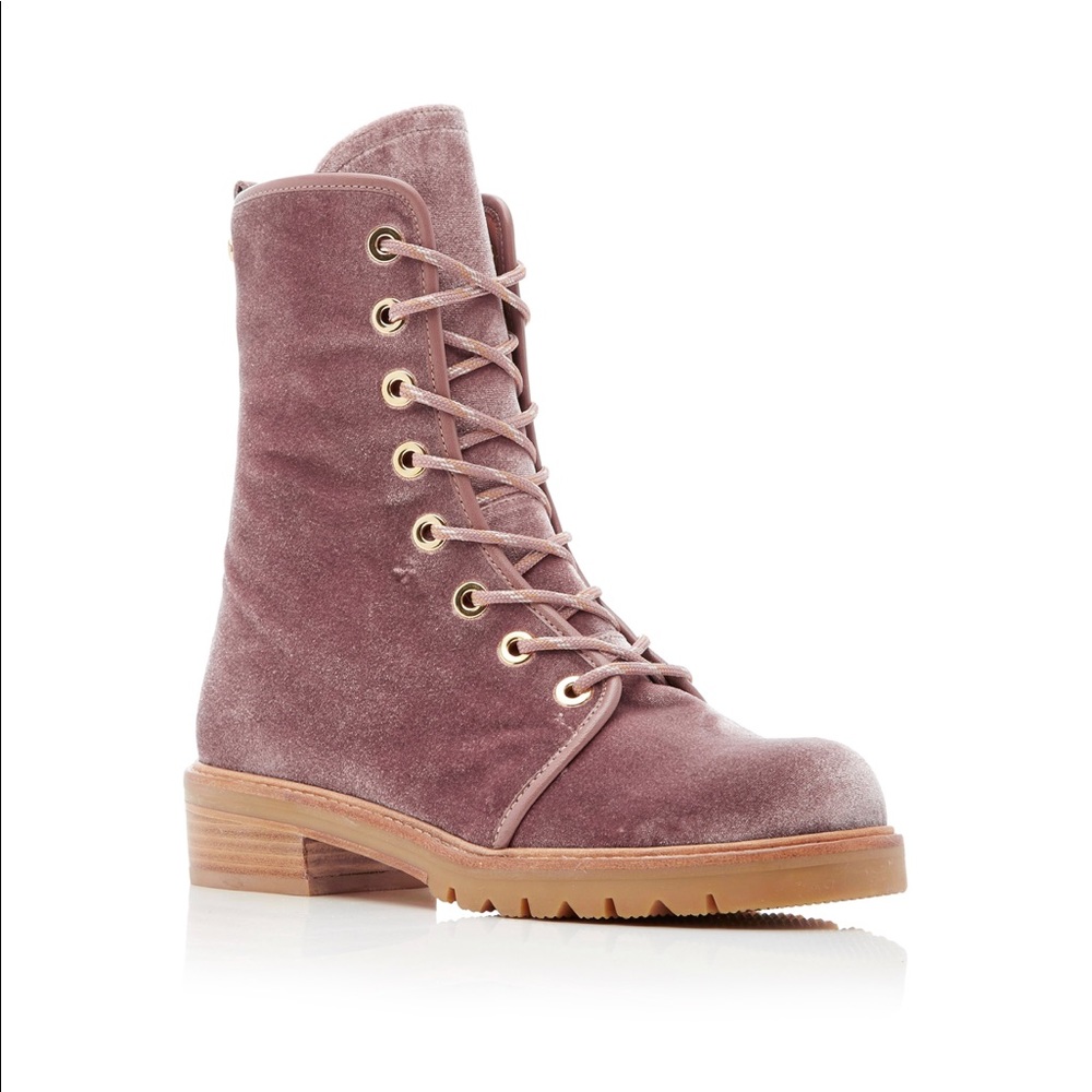Stuart Weitzman Metermaid Velvet Hiking Boots - Picture 4 of 5